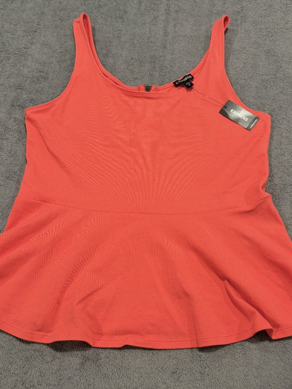 NWT Express salmon pink peplum tank, L